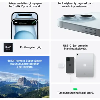 İphone 15 128 GB Siyah ( Distribütör Garantili) - 44